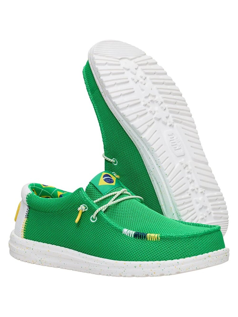 NWOB HEYDUDE Men's Wally Brazil World Cup Shoes Size 10 D Slip On Green